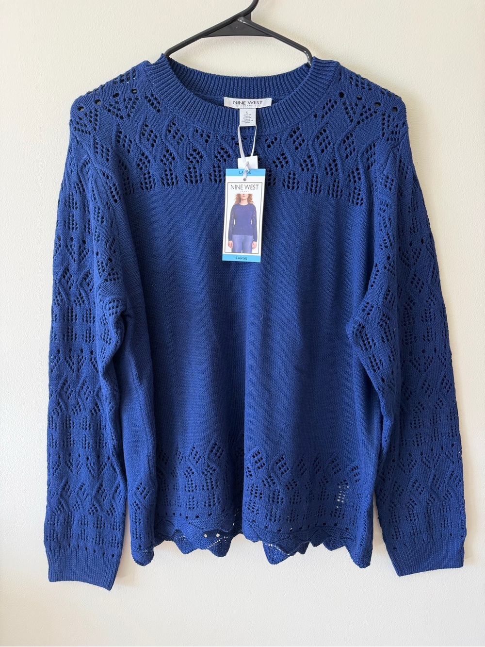 Nine West Womens Navy Knit Sweater